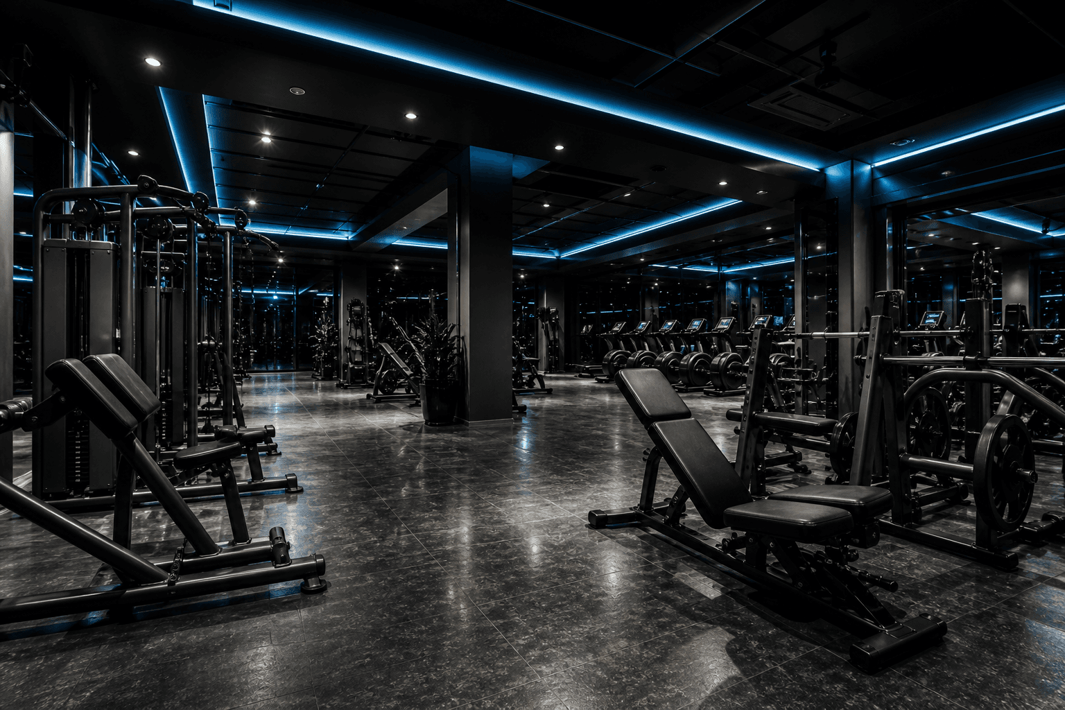 Zona de antrenament TAV GYM — sală fitness premium