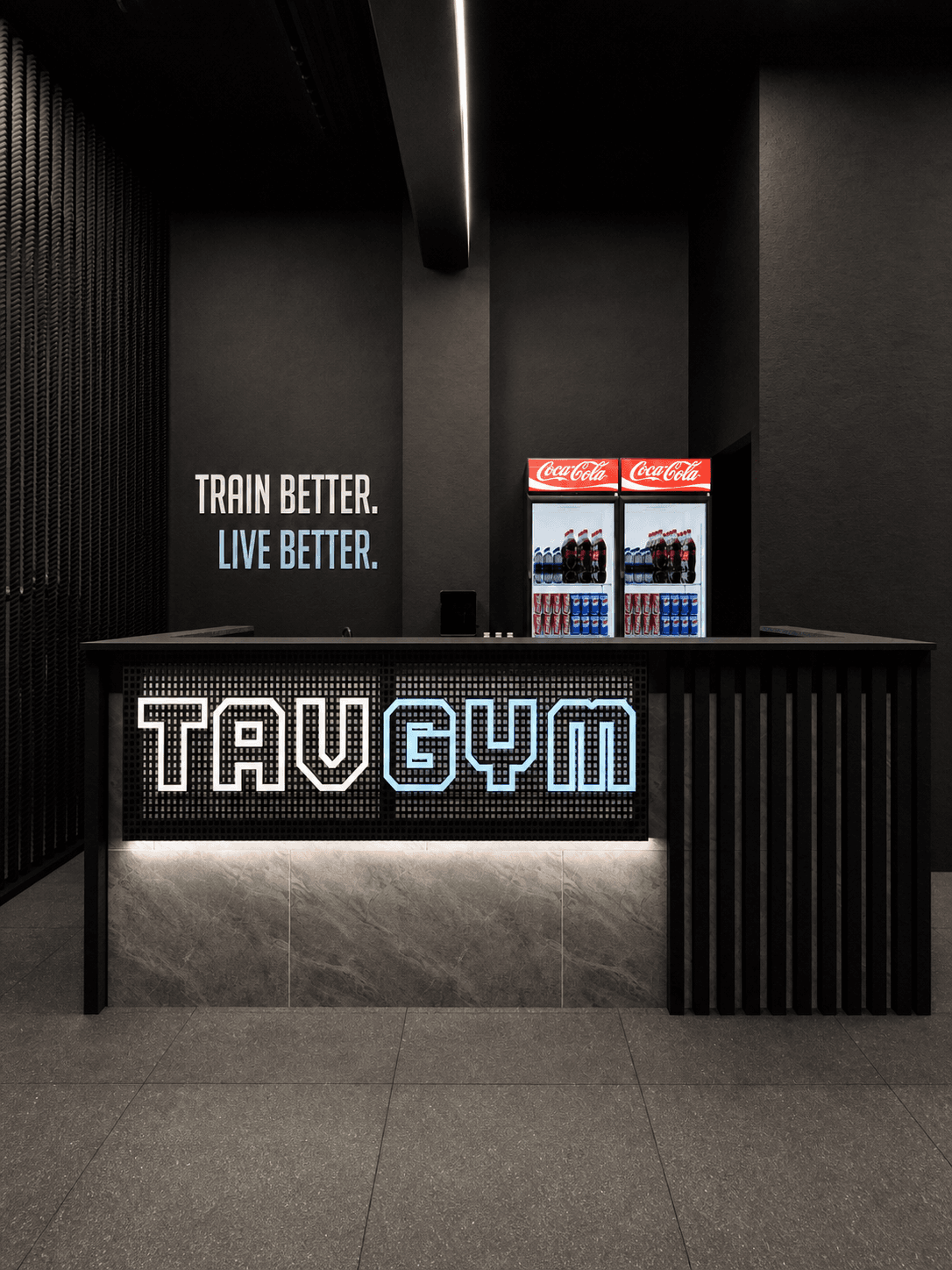 Recepția TAV GYM — vedere frontală